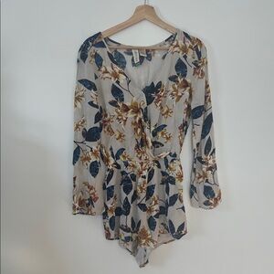 Mimi Chica Blue and White Floral Romper